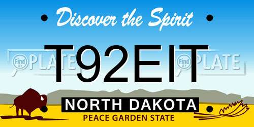 T92EIT North Dakota License Plate