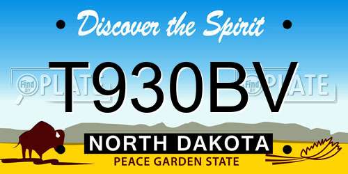 T930BV North Dakota License Plate