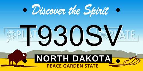 T930SV North Dakota License Plate
