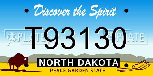 T93130 North Dakota License Plate