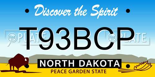 T93BCP North Dakota License Plate