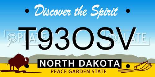 T93OSV North Dakota License Plate