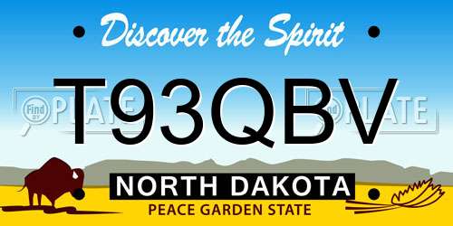 T93QBV North Dakota License Plate