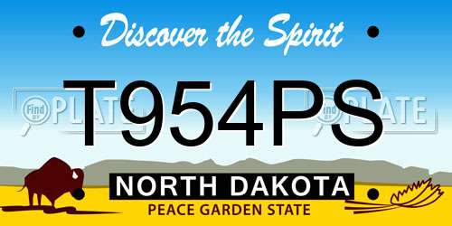 T954PS North Dakota License Plate