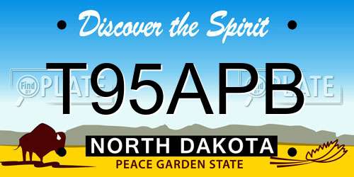 T95APB North Dakota License Plate