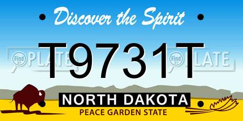 T9731T North Dakota License Plate