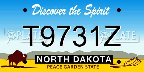 T9731Z North Dakota License Plate