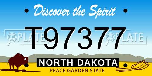 T97377 North Dakota License Plate
