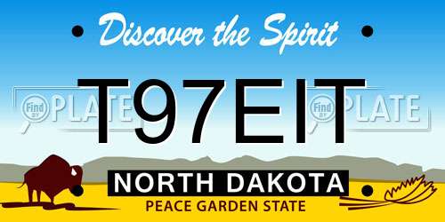 T97EIT North Dakota License Plate