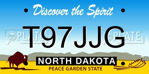 T97JJG North Dakota License Plate