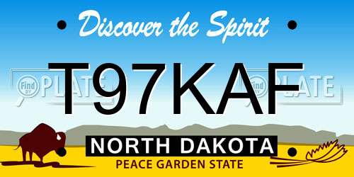T97KAF North Dakota License Plate
