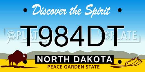 T984DT North Dakota License Plate