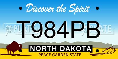 T984PB North Dakota License Plate