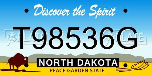 T98536G North Dakota License Plate