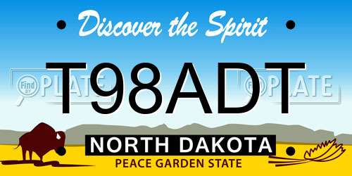 T98ADT North Dakota License Plate