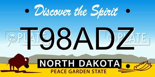 T98ADZ North Dakota License Plate