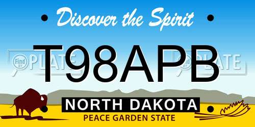 T98APB North Dakota License Plate