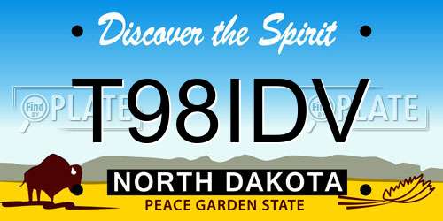T98IDV North Dakota License Plate