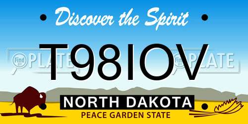 T98IOV North Dakota License Plate