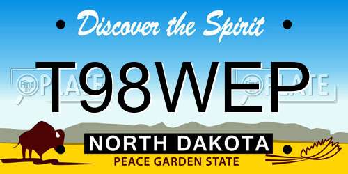 T98WEP North Dakota License Plate