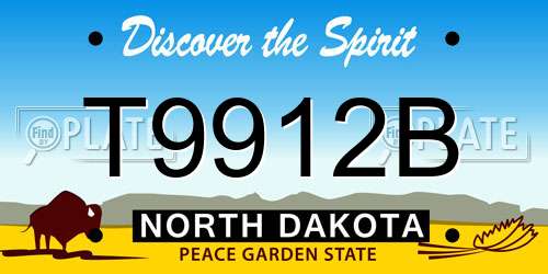 T9912B North Dakota License Plate