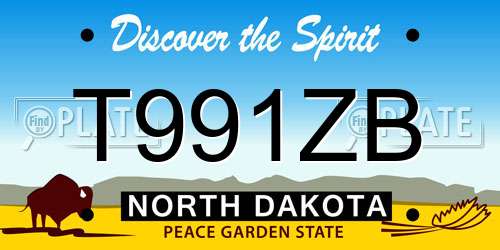 T991ZB North Dakota License Plate
