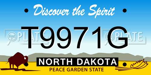 T9971G North Dakota License Plate