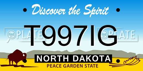T997IG North Dakota License Plate