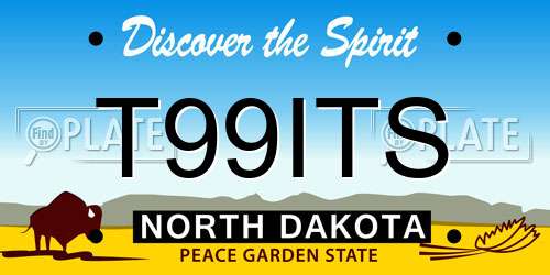 T99ITS North Dakota License Plate