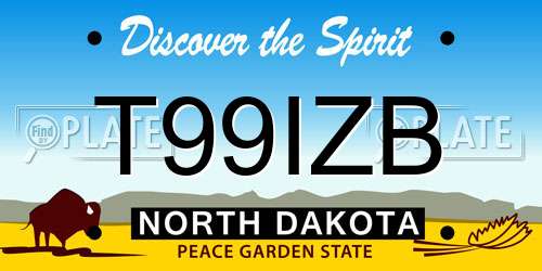 T99IZB North Dakota License Plate