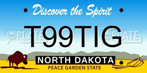T99TIG North Dakota License Plate