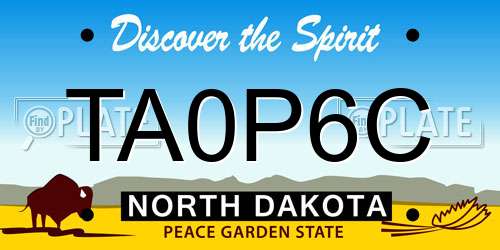 TA0P6C North Dakota License Plate