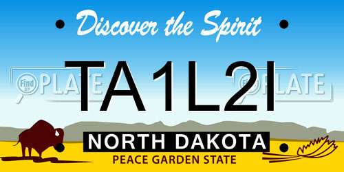 TA1L2I North Dakota License Plate
