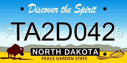 TA2D042 North Dakota License Plate