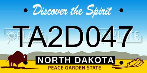 TA2D047 North Dakota License Plate