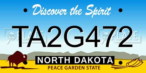 TA2G472 North Dakota License Plate