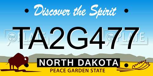 TA2G477 North Dakota License Plate