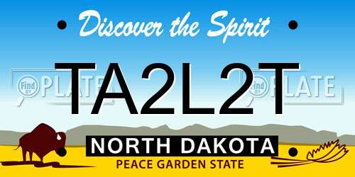 TA2L2T North Dakota License Plate