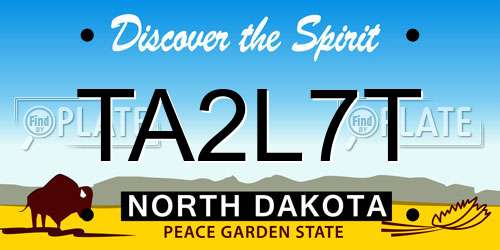 TA2L7T North Dakota License Plate