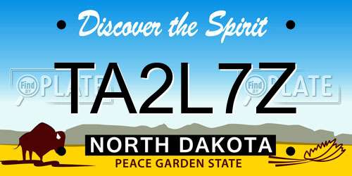 TA2L7Z North Dakota License Plate