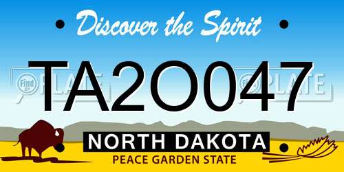 TA2O047 North Dakota License Plate