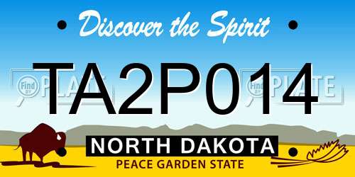 TA2P014 North Dakota License Plate