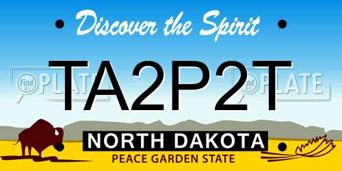TA2P2T North Dakota License Plate
