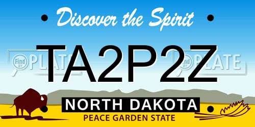 TA2P2Z North Dakota License Plate