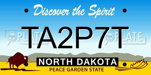 TA2P7T North Dakota License Plate