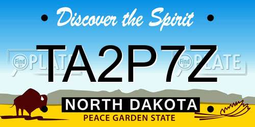 TA2P7Z North Dakota License Plate