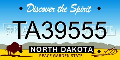 TA39555 North Dakota License Plate