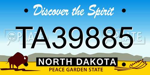 TA39885 North Dakota License Plate