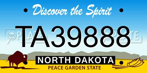 TA39888 North Dakota License Plate