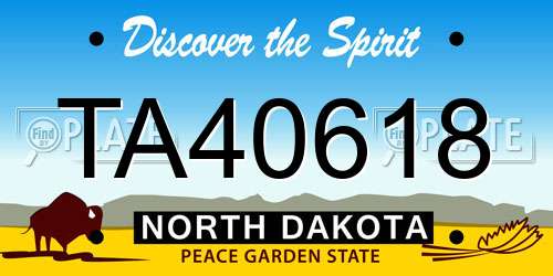 TA40618 North Dakota License Plate